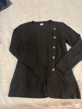 XIEERDUO Women's Ribbed Knit Crew Neck Long Sleeve Side Button Split Tunic Top